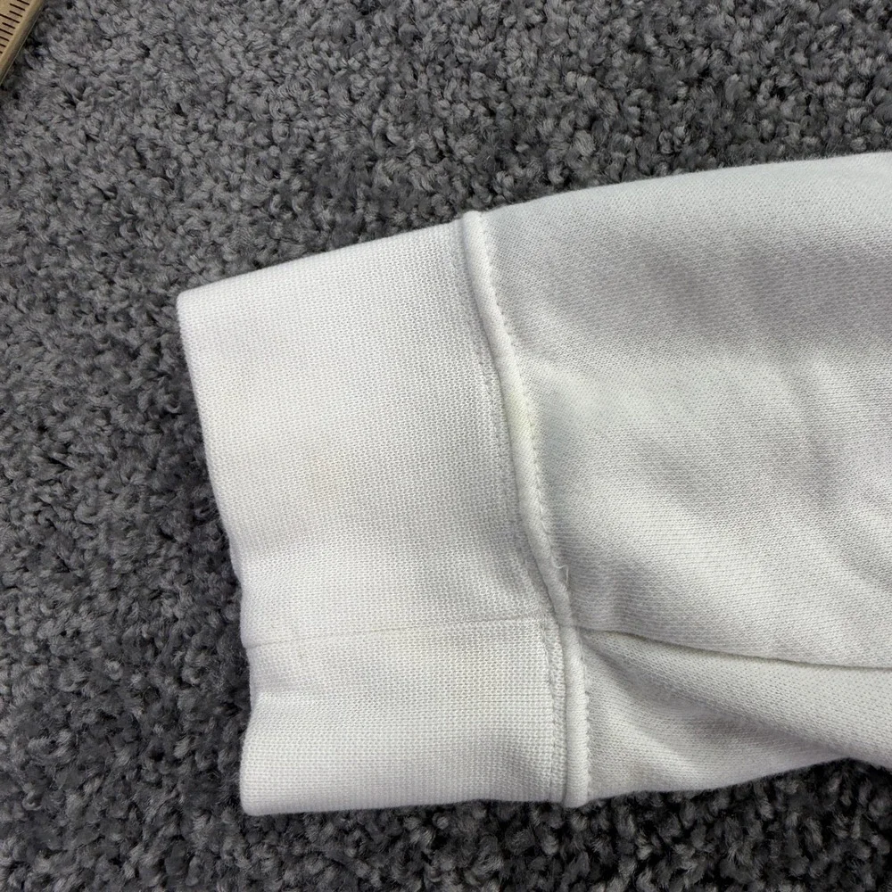 Nike Hoodie Womens XL White Fleece Pullover Small Swoosh Kangaroo Pocket Casual
